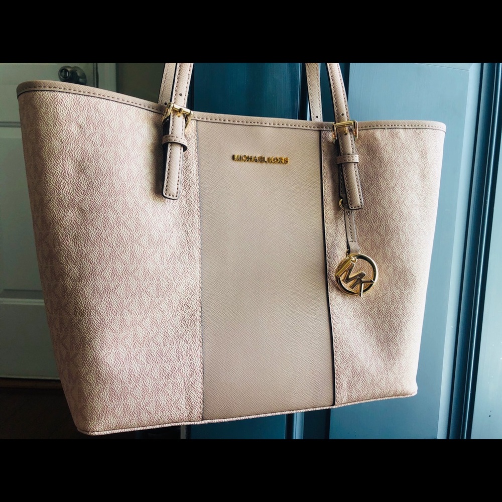 Michael Kors striped tote